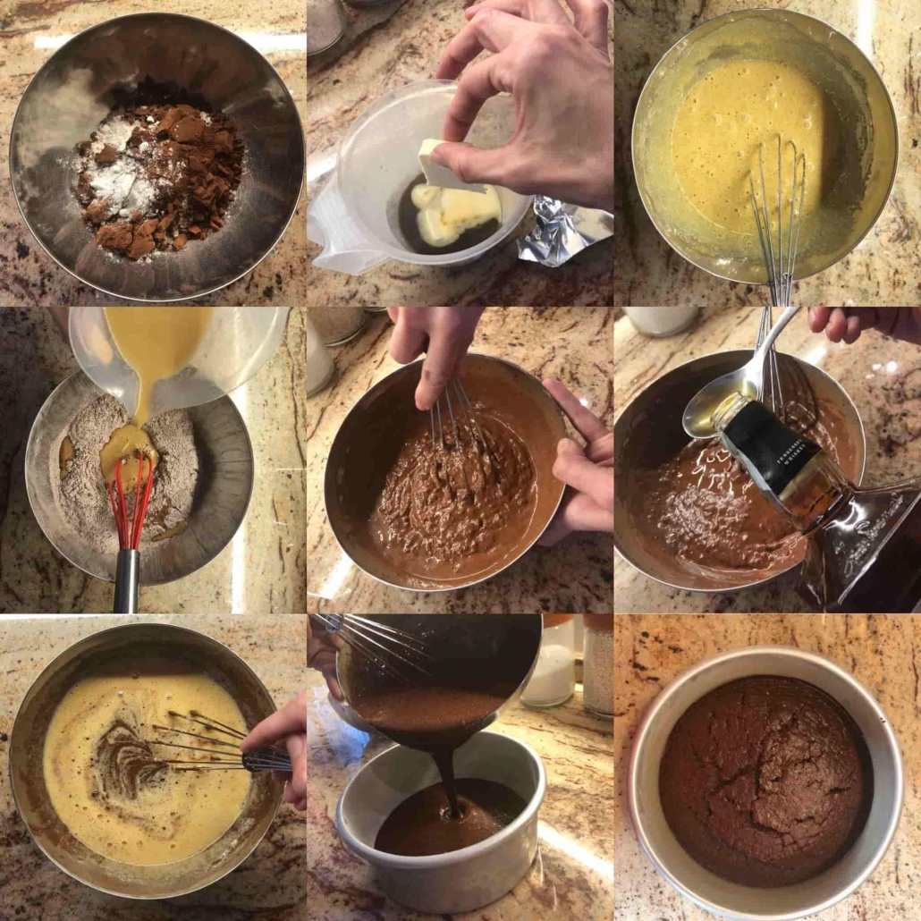 fasi della preparazione dell'irish coffee cake