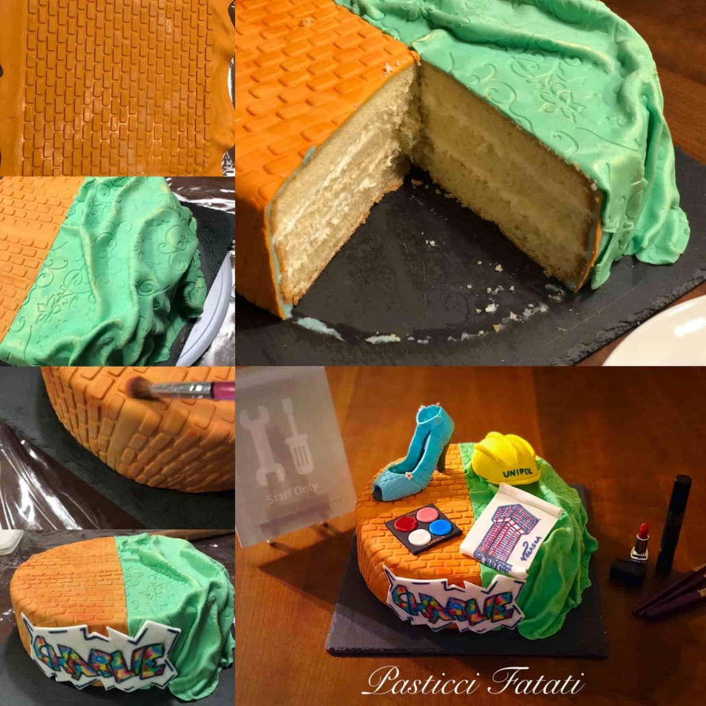 fasi decorazione della torta e taglio interno