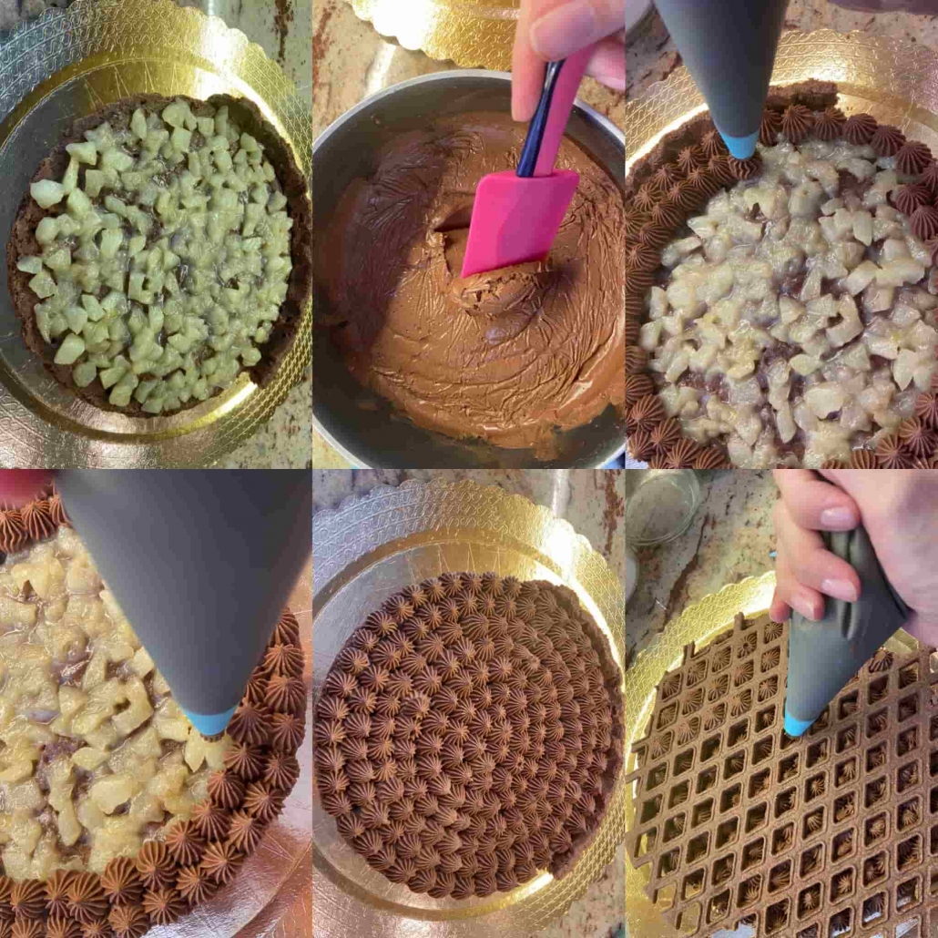 assemblare la crostata pere e cioccolato