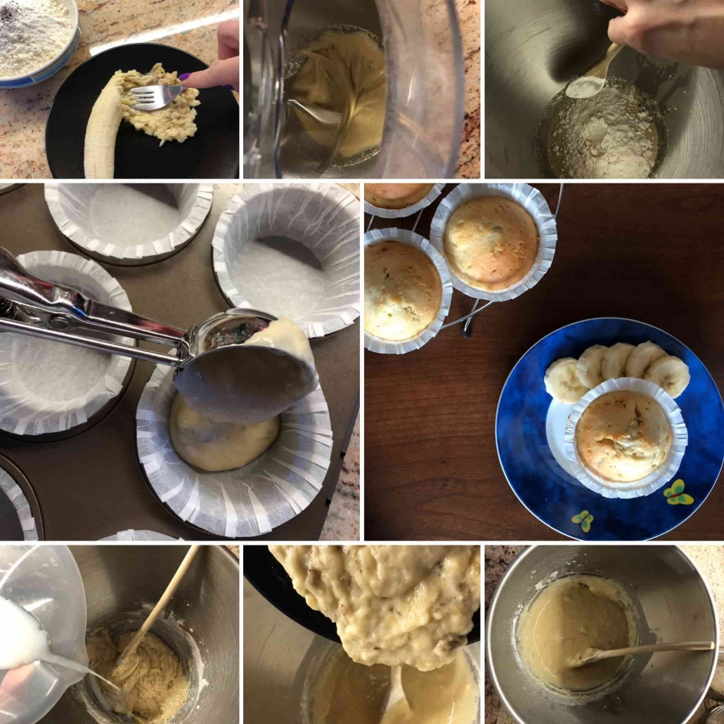 fasi per la preparazione dei muffin