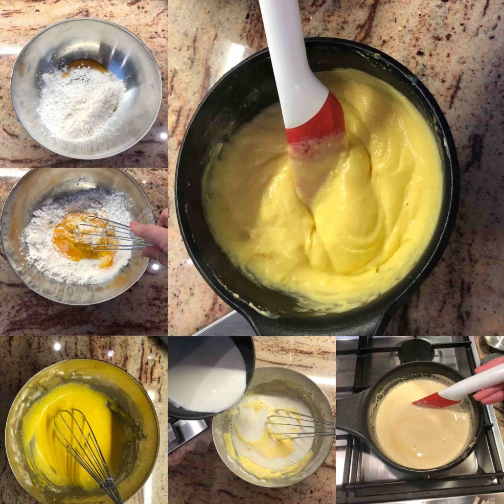 fasi per la preparazione della crema pasticcera
