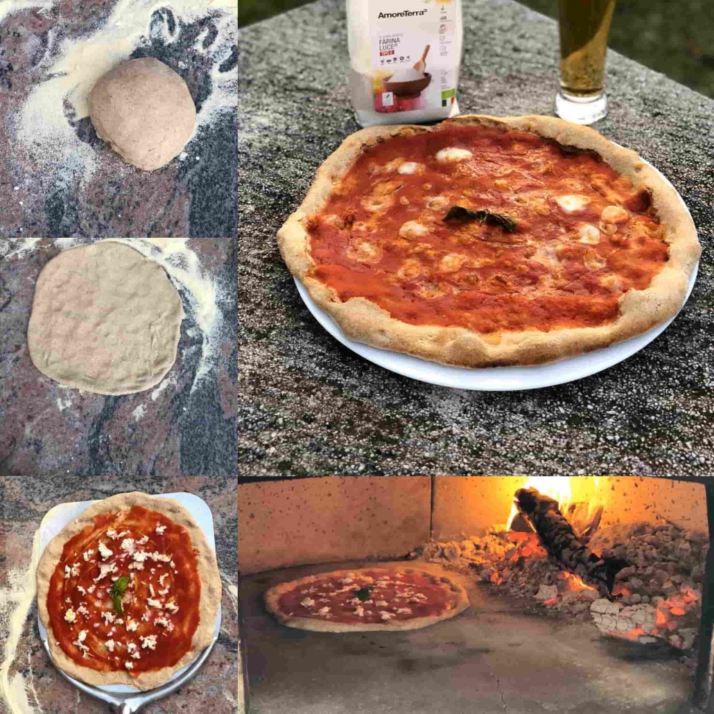 fasi per cuocere la pizza semintegrale