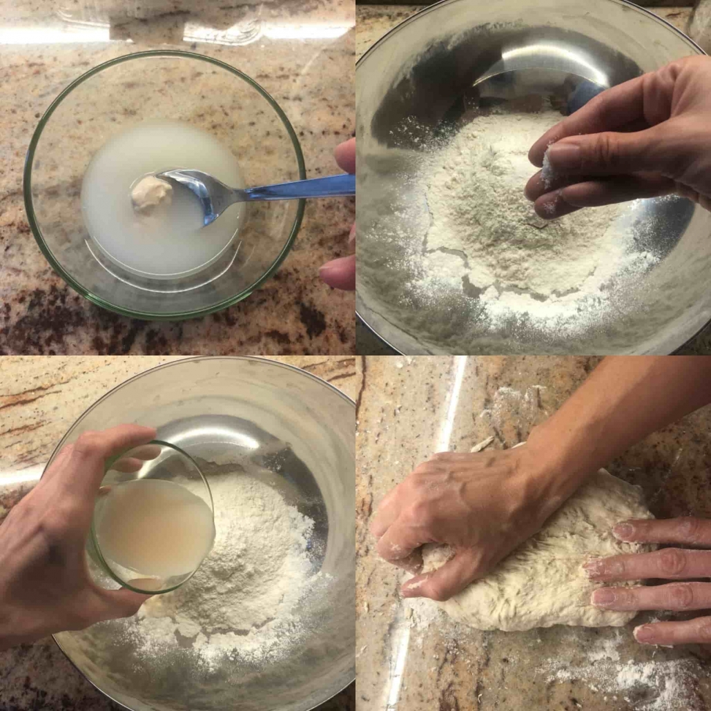 fasi per preparare il pane arabo