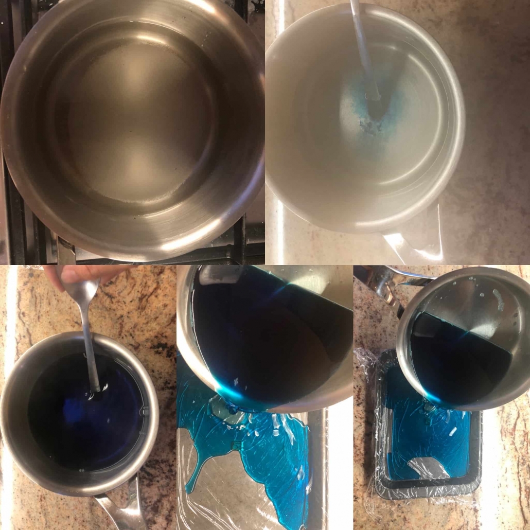 fasi per preparare la gelatina alla lavanda