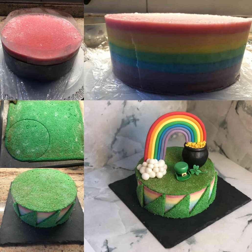 assemblare la rainbow fresh cake