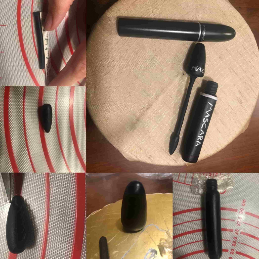 step per preparare il mascara per decorare una torta make up