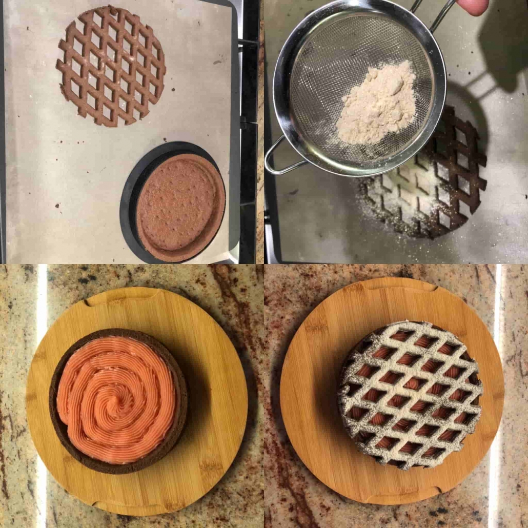 fasi per farcire la crostata arancia e cacao
