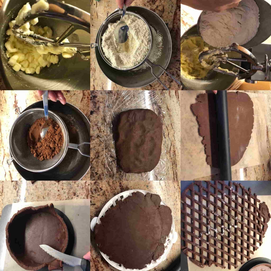 fasi per preparare la frolla al cacao