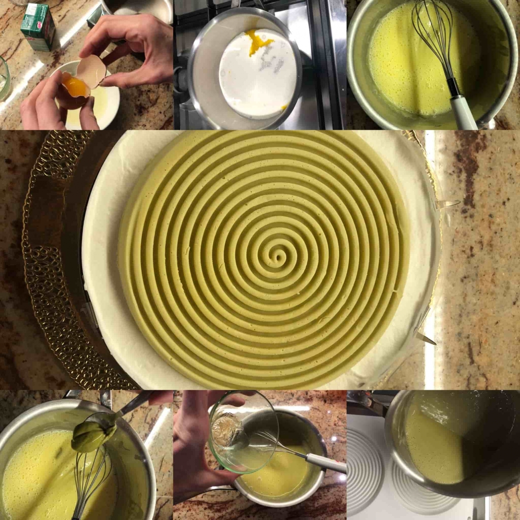 fasi per preparare il cremoso al pistacchio