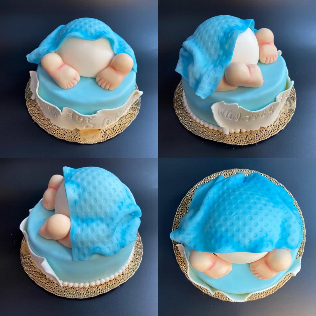 torta per baby shower, 4 viste