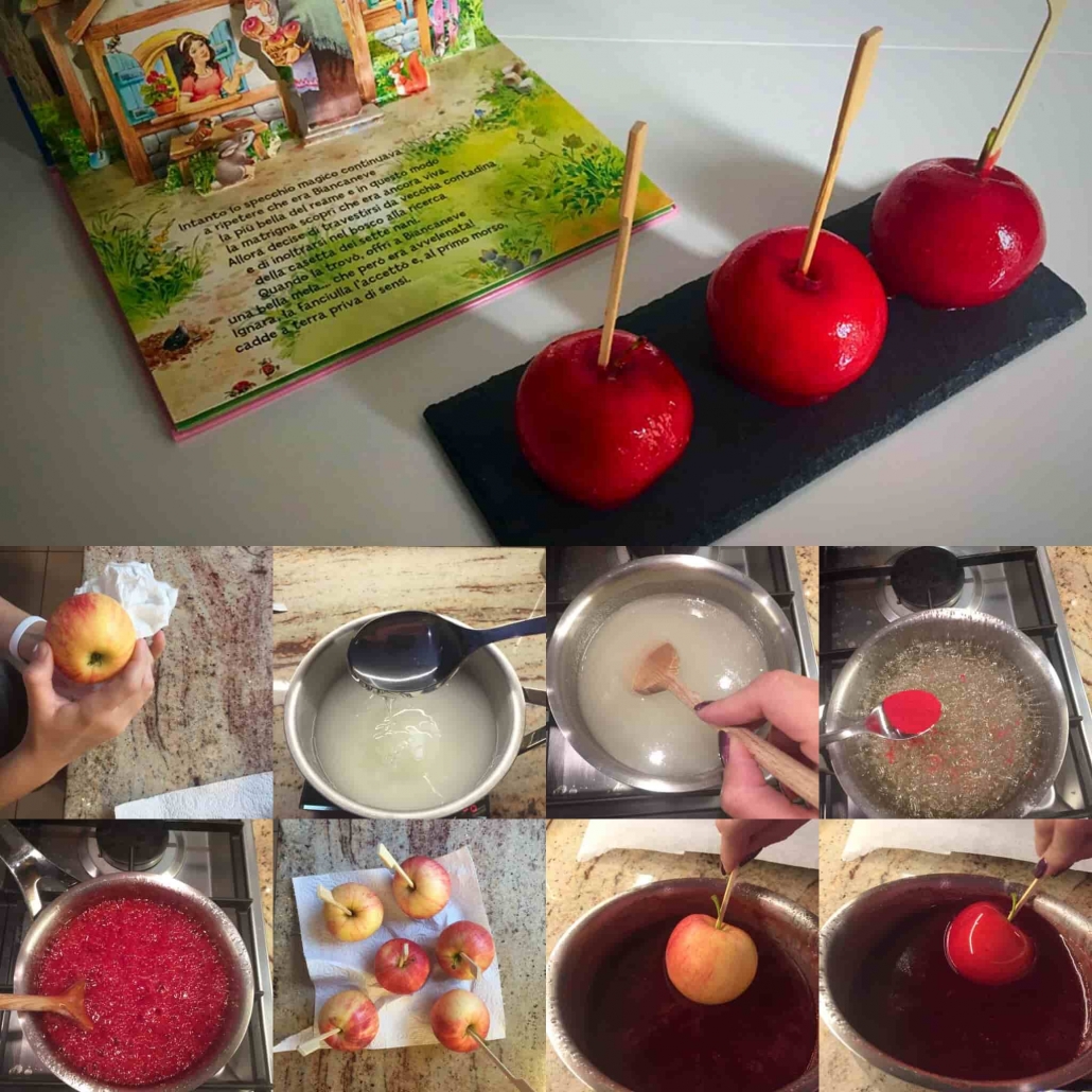 fasi per preparare le mele caramellate