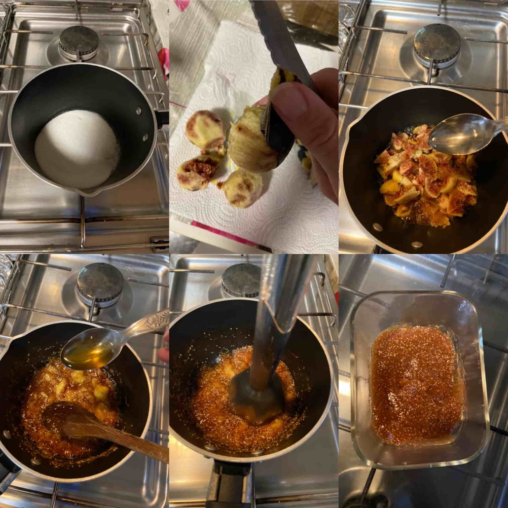fasi per preparare la salsa ai fichi