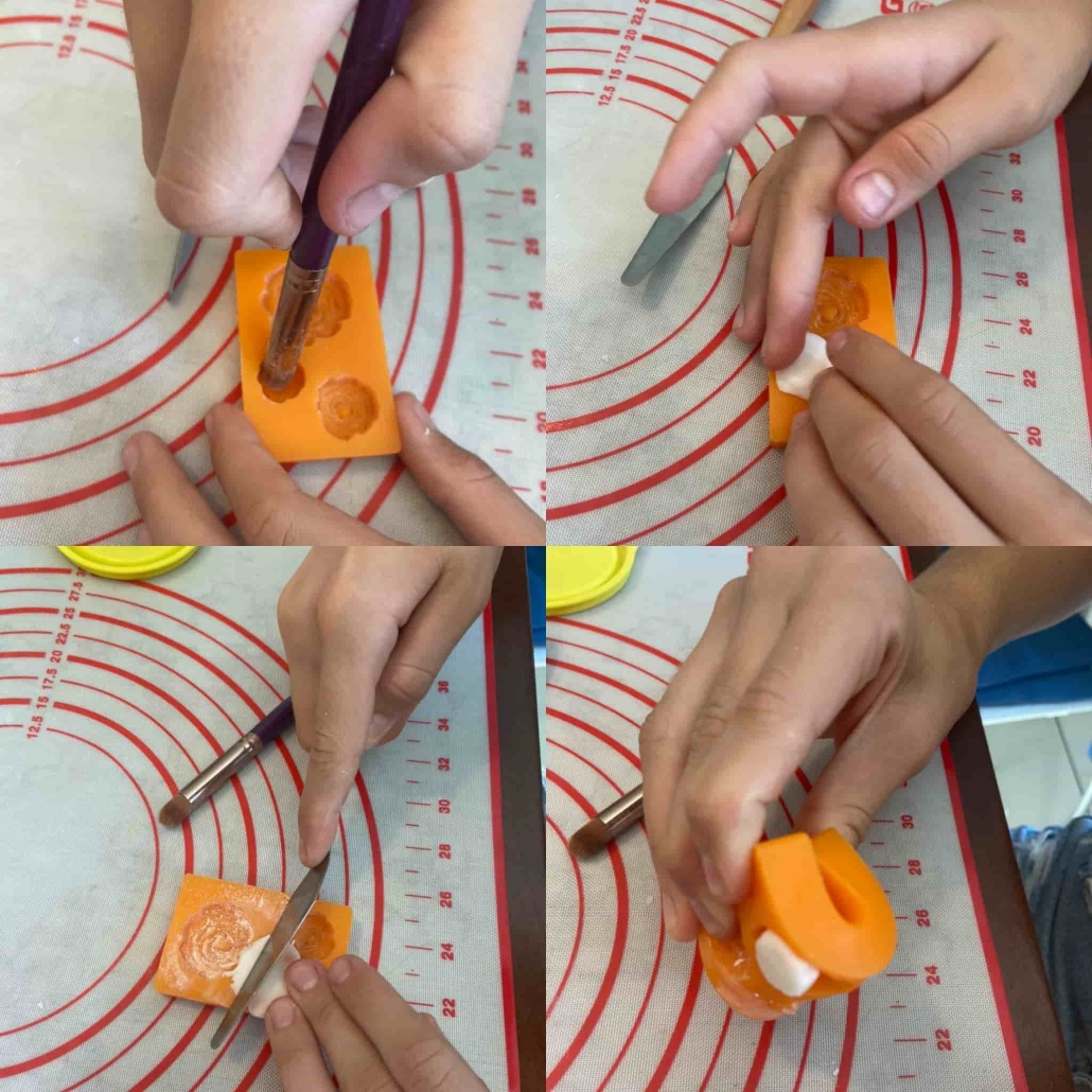 come fare le rose in pasta modelling con uno stampo in silicone