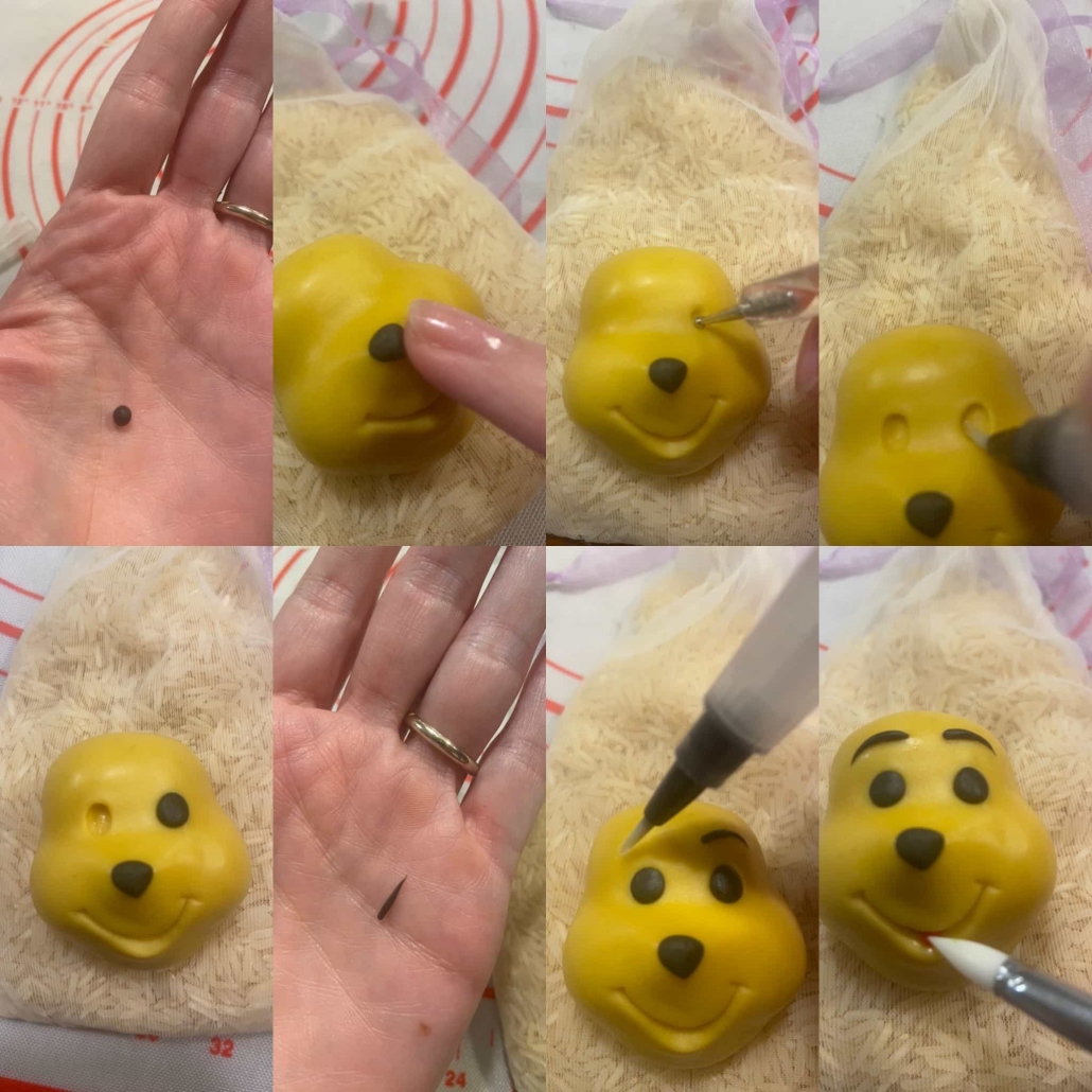 preparazione della testa di winnie the pooh 2