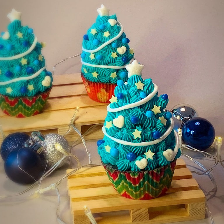 cupcakes albero di Natale decorati