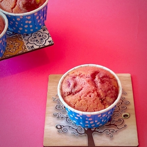 muffins all'acqua con cioccolato bianco e lamponi