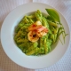 pasta con crema di zucchine e gamberi