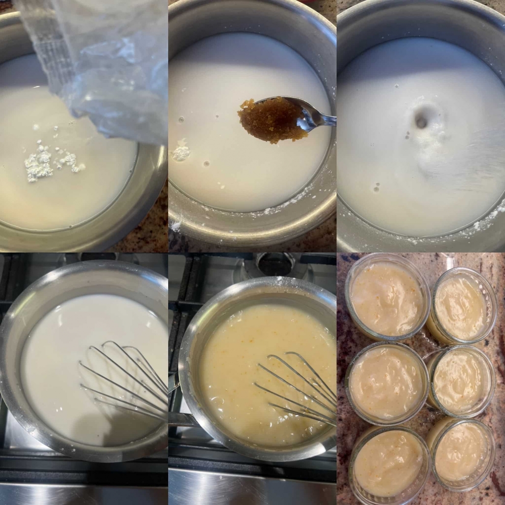 Budino arancia con topping al cacao