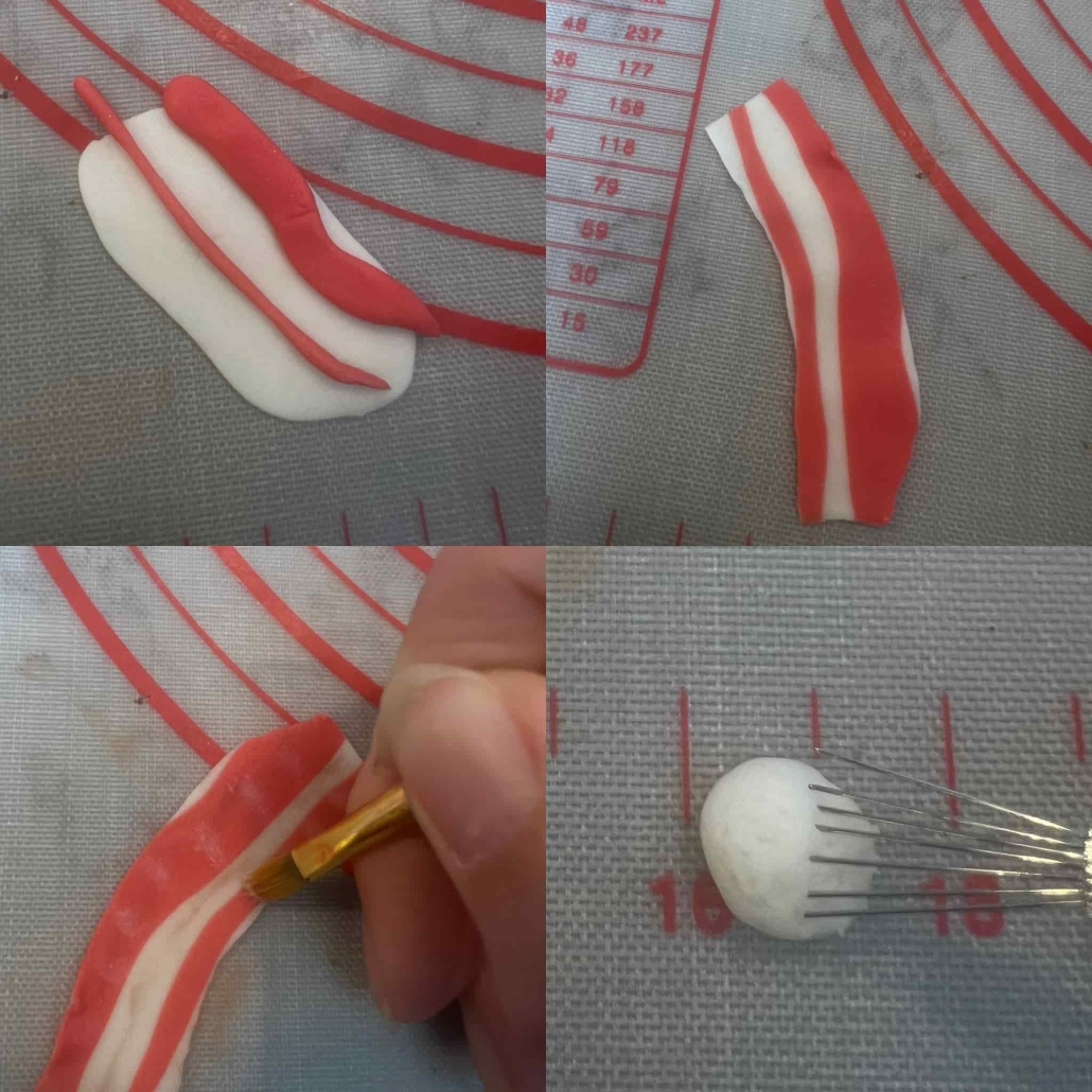 fasi per preparare il guanciale ed il cumulo di formaggio per la carbonara