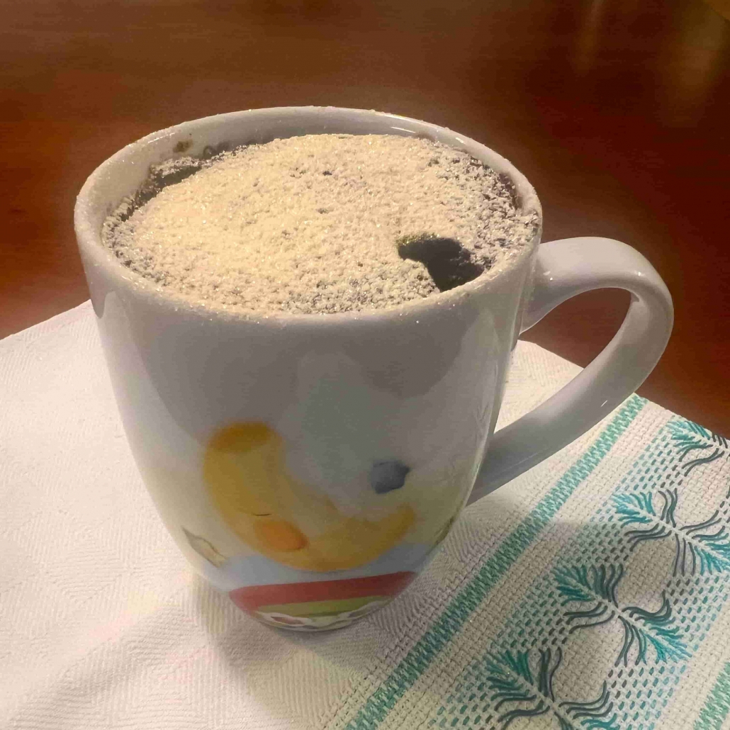 torta in tazza al cioccolato vegana