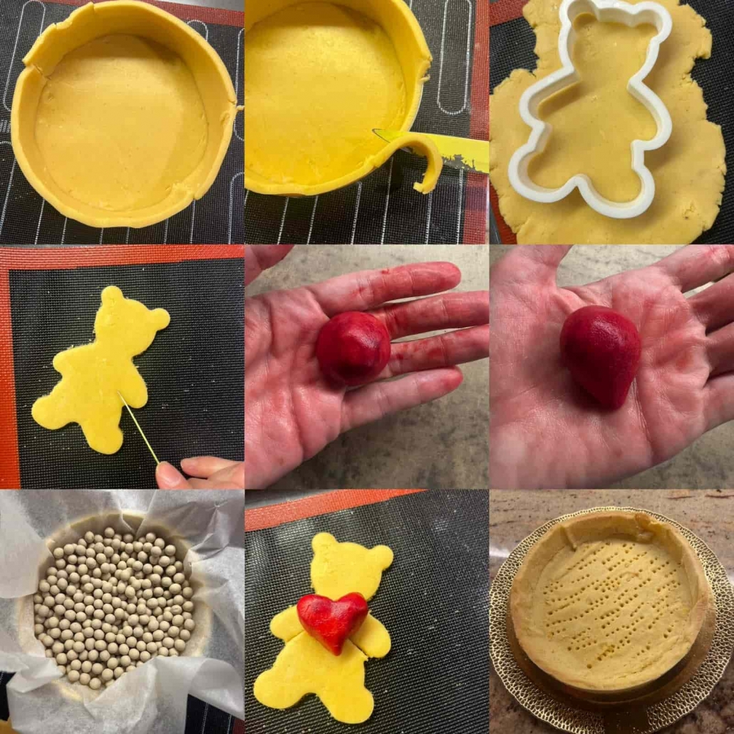 preparare il guscio e l'orsetto per la crostata spritz