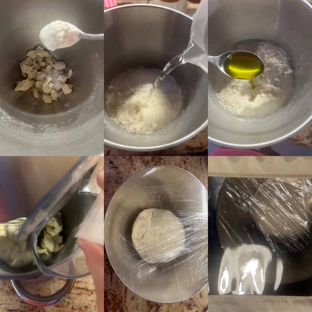preparare e prima lievitazione pane pita